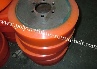 Aging Resistant Industrial Red PU Polyurethane Coating Rollers Wheels / Polyurethane Wheels