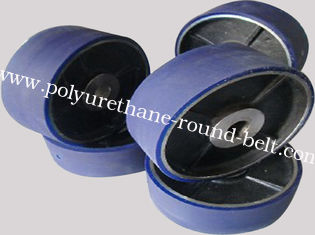 Aging Resistant Industrial Blue PU Polyurethane Coating Wheels / Polyurethane Wheels with aluminum